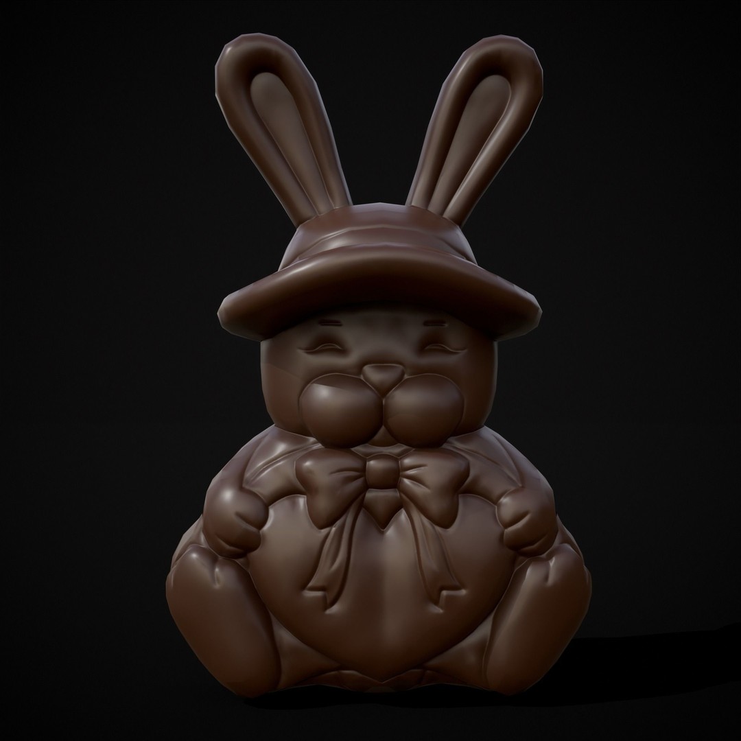 Easter Bunnies 3D Model – Low Poly PBR Game Asset, FBX & OBJ - View 14