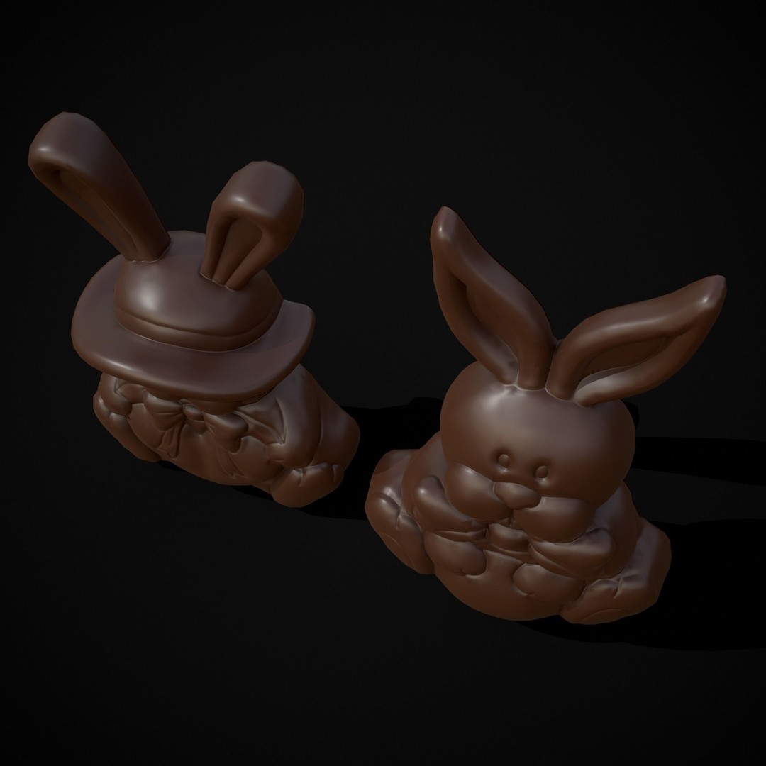 Easter Bunnies 3D Model – Low Poly PBR Game Asset, FBX & OBJ - View 18