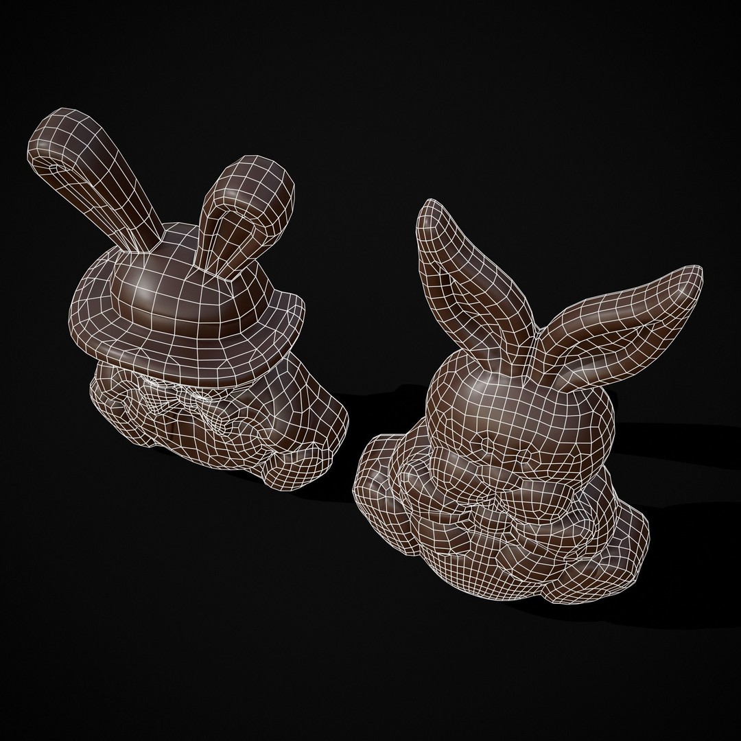 Easter Bunnies 3D Model – Low Poly PBR Game Asset, FBX & OBJ - View 19