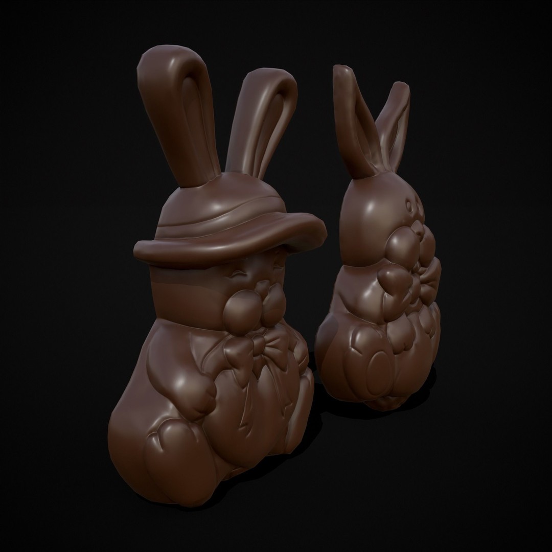 Easter Bunnies 3D Model – Low Poly PBR Game Asset, FBX & OBJ - View 20