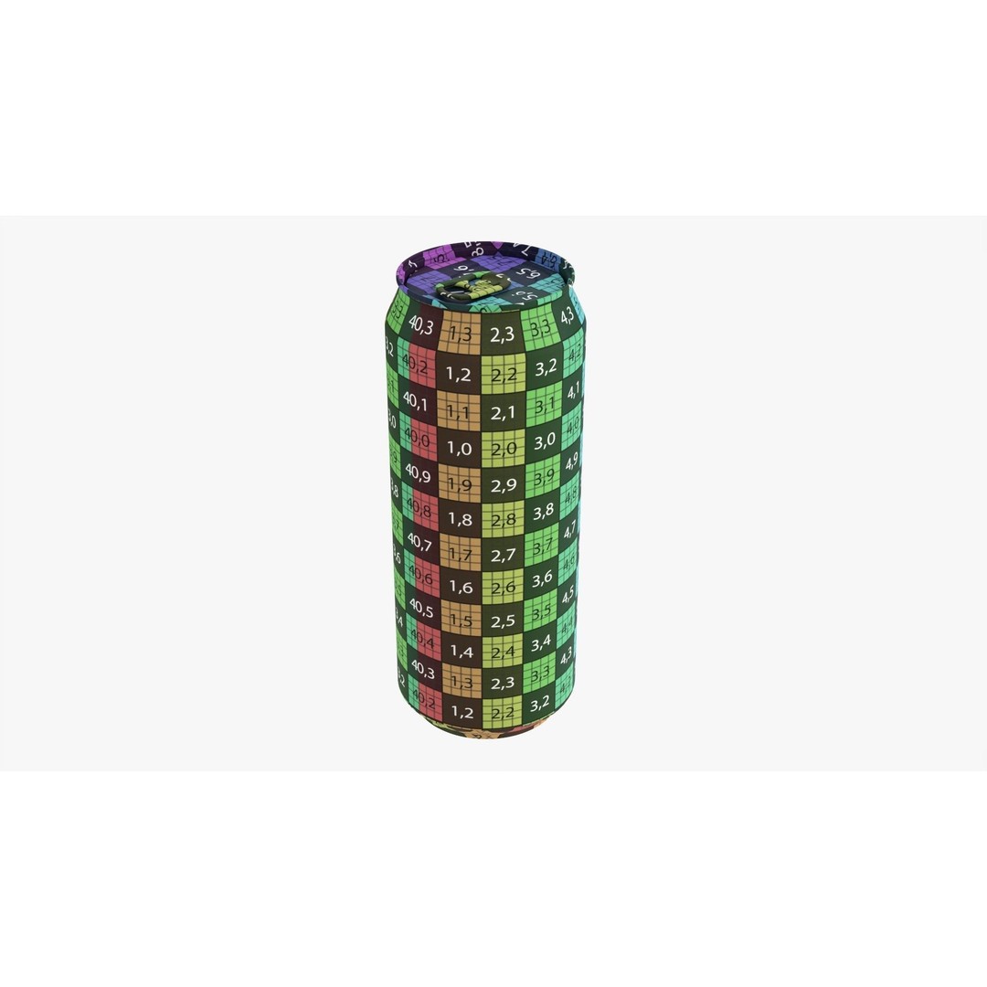 Standard Beverage Can 3D Model – PBR Textured, Game Ready, FBX - View 13