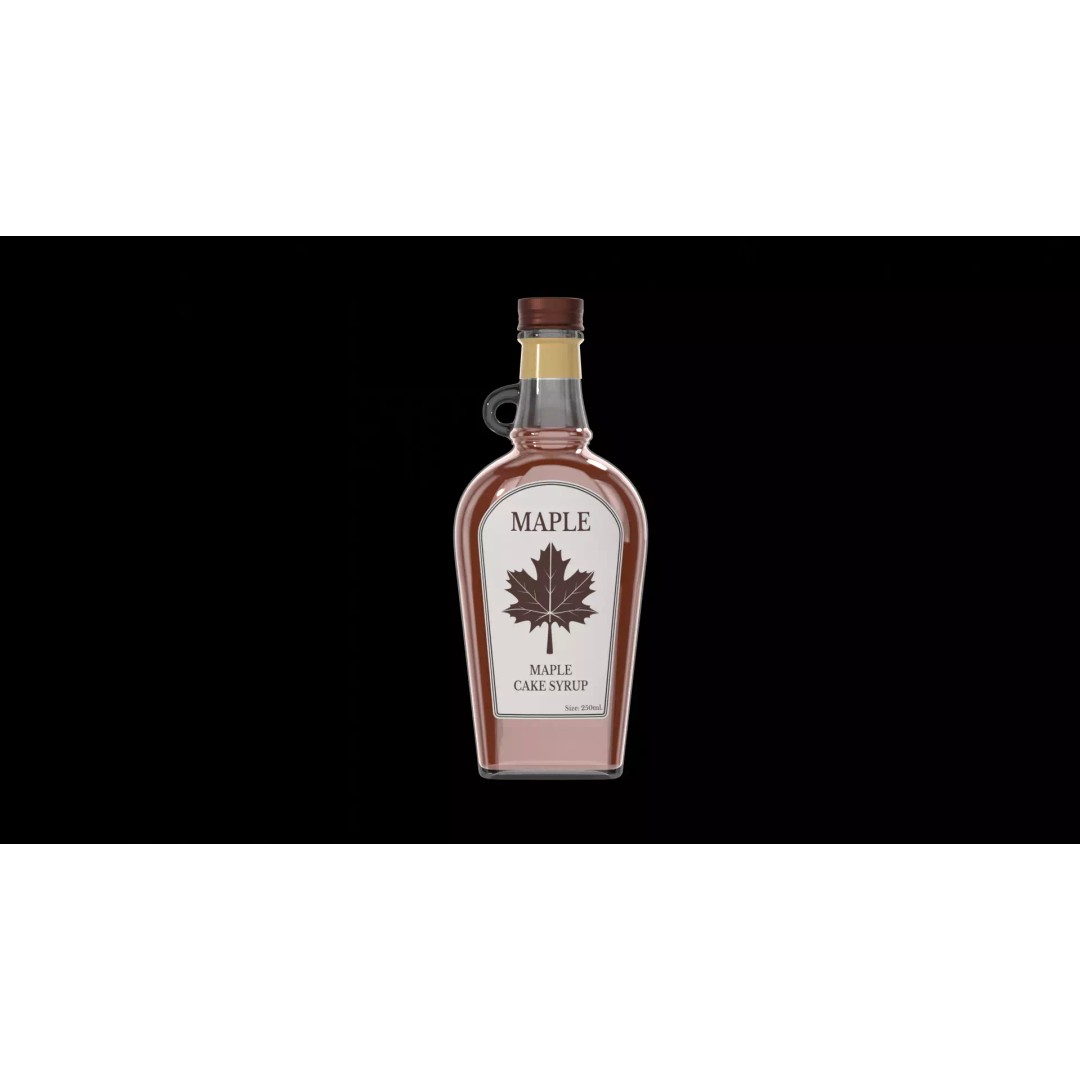 Maple Syrup Bottle 3D Model – Realistic PBR Glass Asset, FBX - View 2