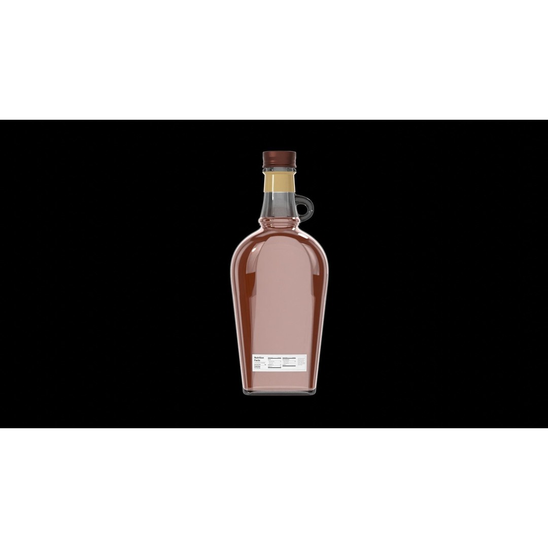 Maple Syrup Bottle 3D Model – Realistic PBR Glass Asset, FBX - View 4