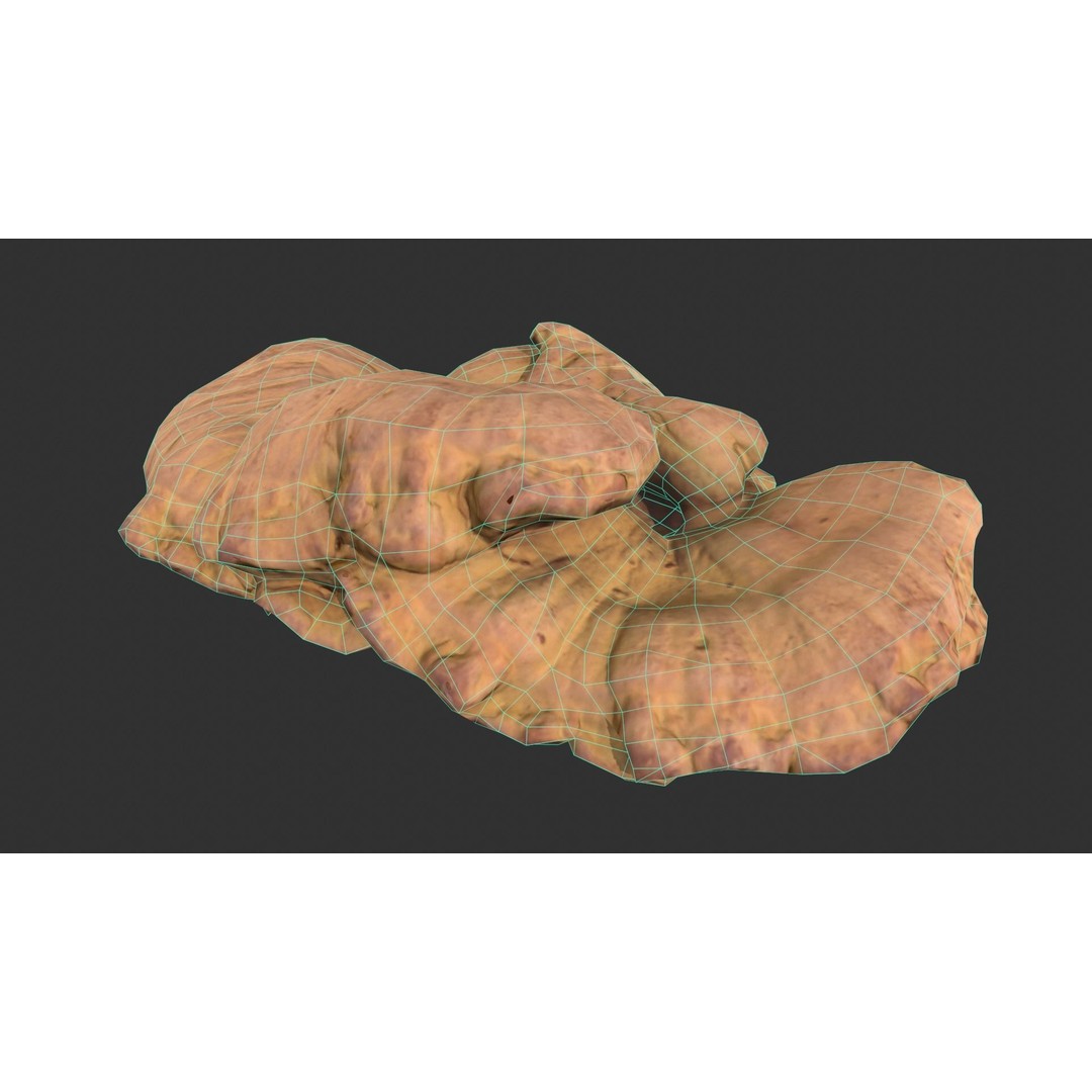 Chicken of the Woods 3D Model – Low Poly Game Asset, FBX, PBR Textures - View 9