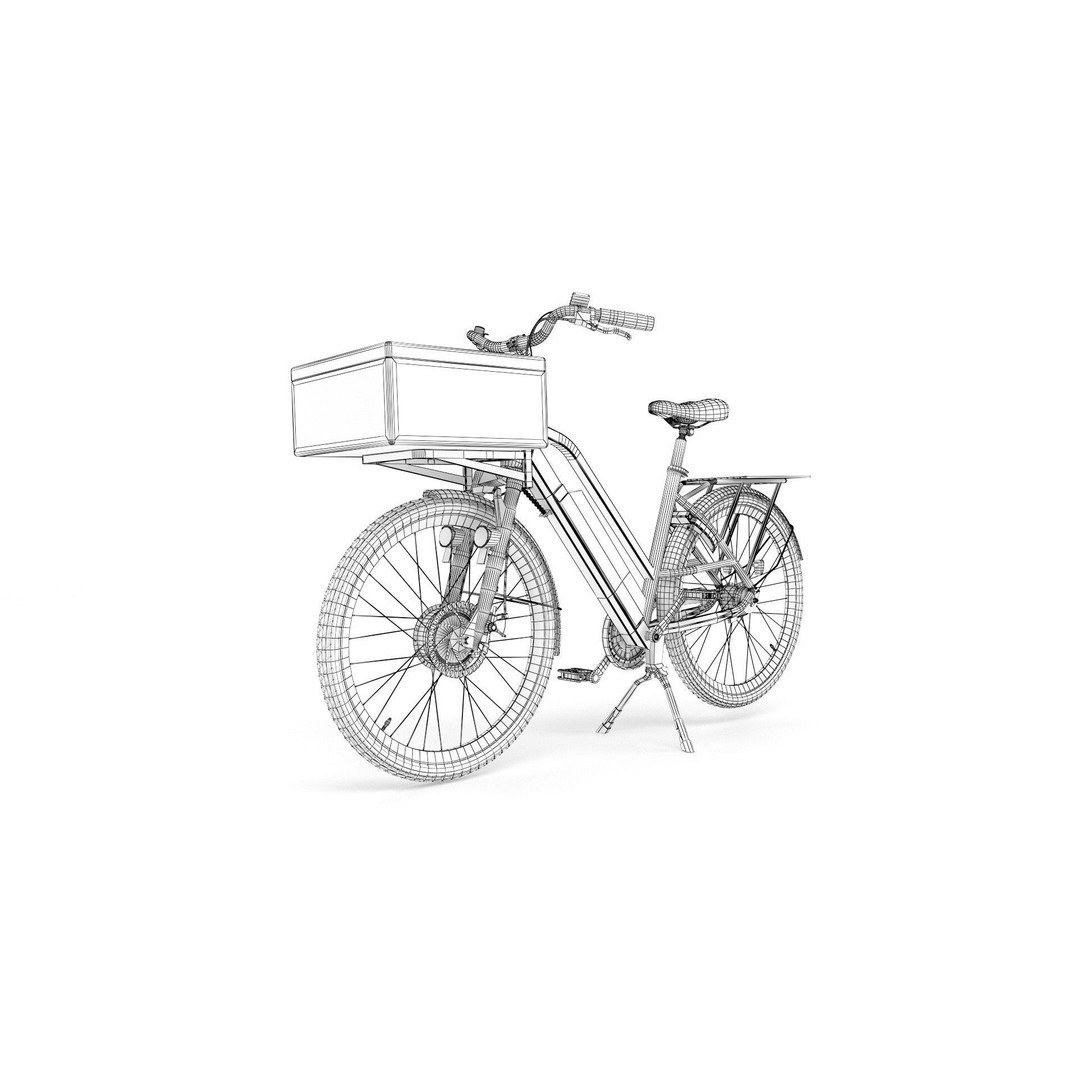 Just Eat E-Bike 3D Model – PBR Textured Delivery Vehicle, FBX, OBJ