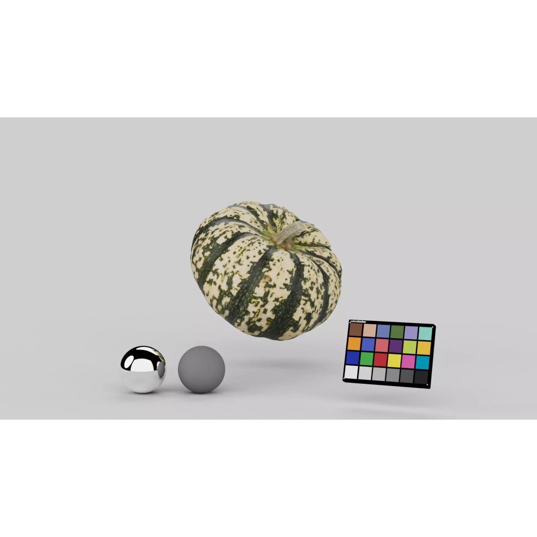 Decorative Pumpkin 3D Model – Realistic PBR Asset, FBX & OBJ Formats - View 2