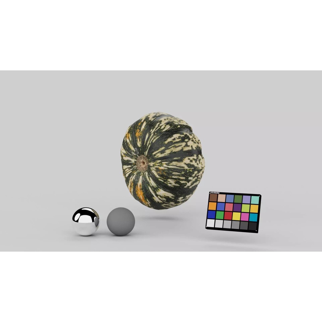 Decorative Pumpkin 3D Model – Realistic PBR Asset, FBX & OBJ Formats - View 3