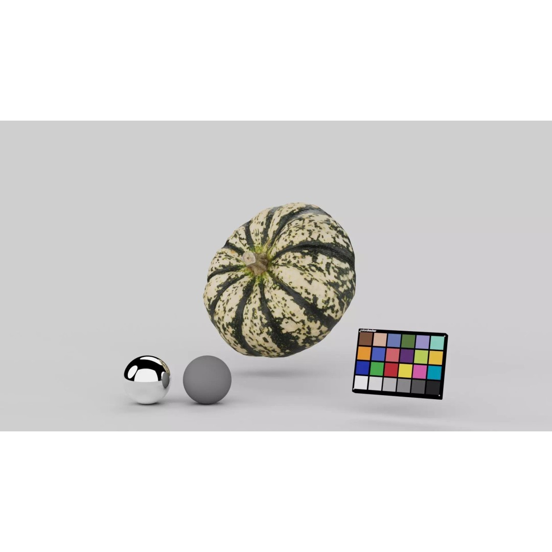 Decorative Pumpkin 3D Model – Realistic PBR Asset, FBX & OBJ Formats - View 4