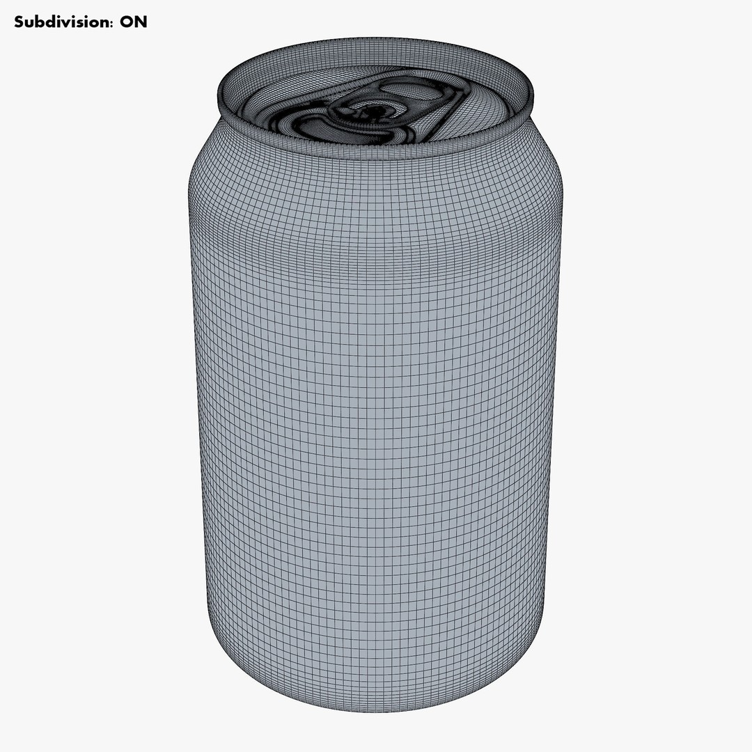 Aluminum Standard Can 330ml 3D Model – Realistic Beverage Asset, PBR Textures - View 10
