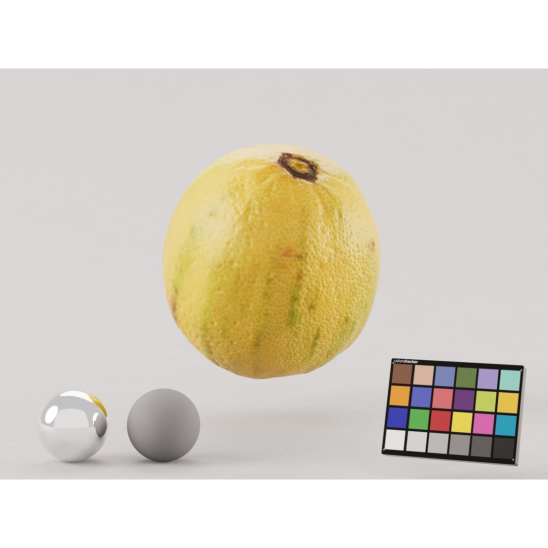 Pink Tiger Lemon 3D Model – Low Poly Photogrammetry Asset, FBX, OBJ - View 3