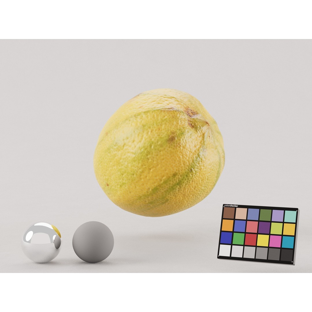 Pink Tiger Lemon 3D Model – Low Poly Photogrammetry Asset, FBX, OBJ - View 4