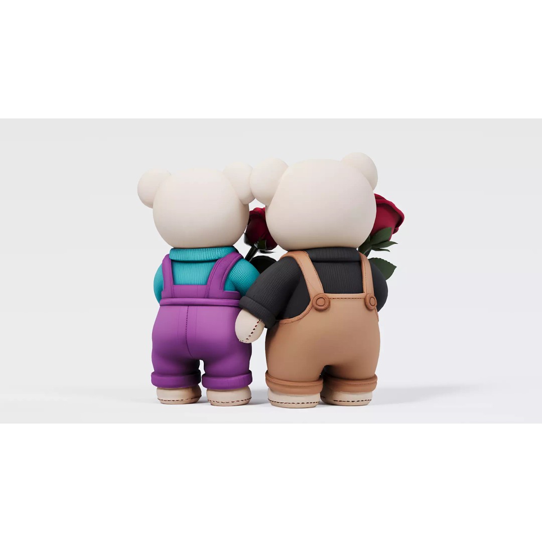 Couple Bear Doll 3D Model – Cute Toy Character with PBR Textures - View 5