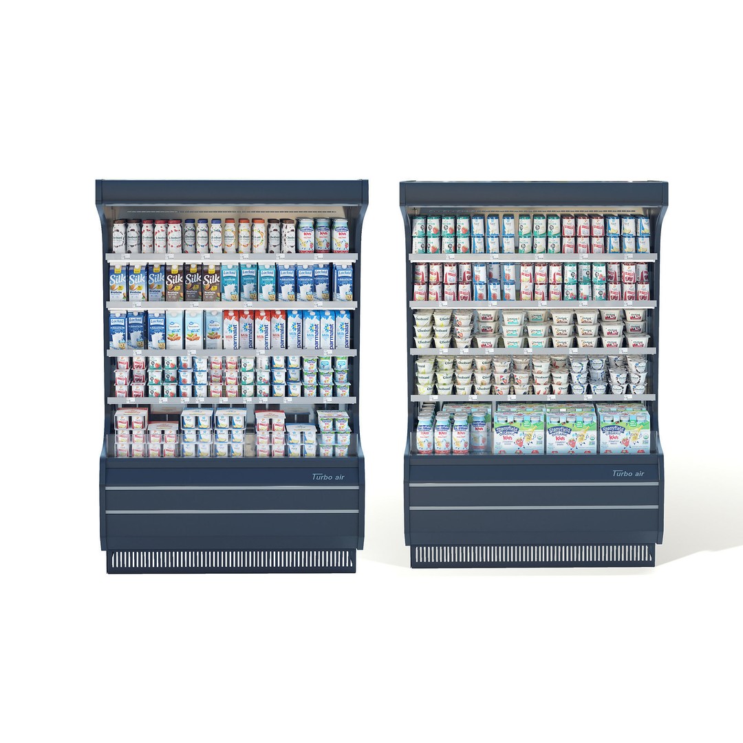 Dairy Product Display Fridge 3D Model – Realistic Supermarket Asset, FBX, OBJ - View 10
