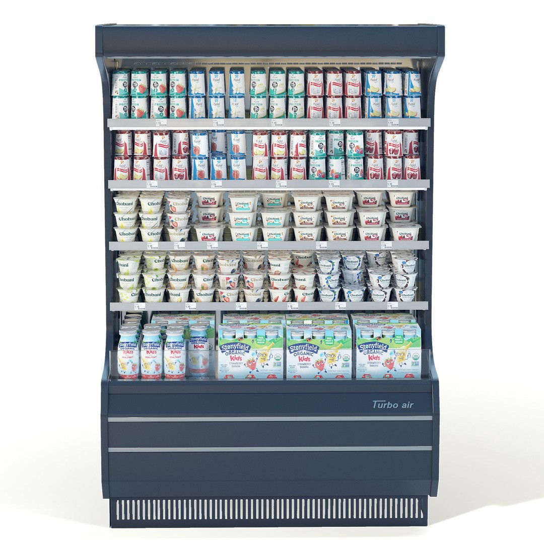 Dairy Product Display Fridge 3D Model – Realistic Supermarket Asset, FBX, OBJ - View 5