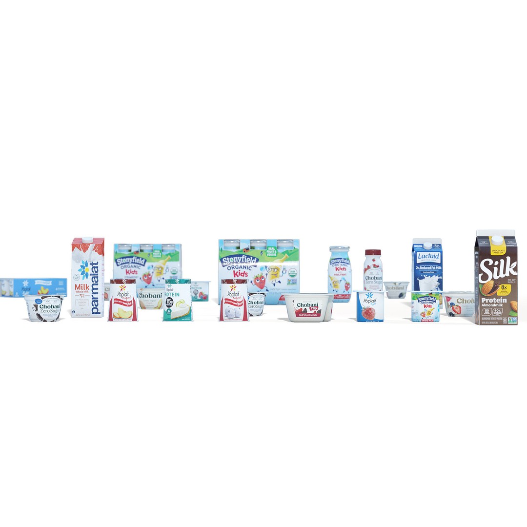 Dairy Product Display Fridge 3D Model – Realistic Supermarket Asset, FBX, OBJ - View 8