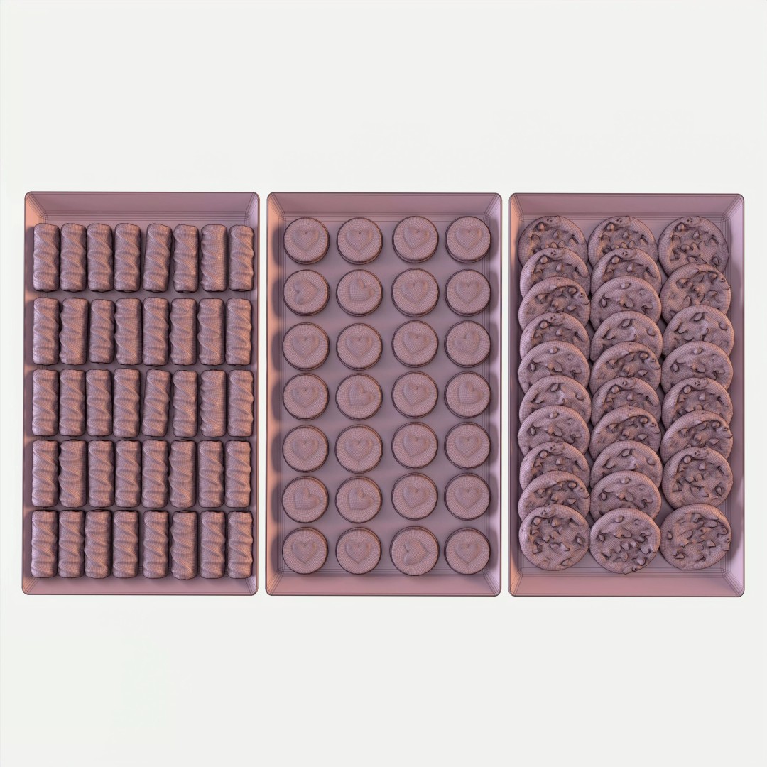 Sweet Trays Set 3D Model – High-Quality Bakery Asset with PBR Textures - View 12