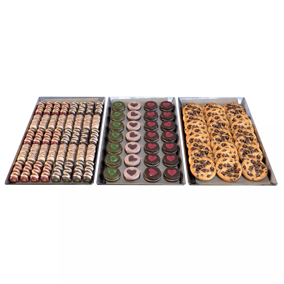Sweet Trays Set 3D Model – High-Quality Bakery Asset with PBR Textures - View 3