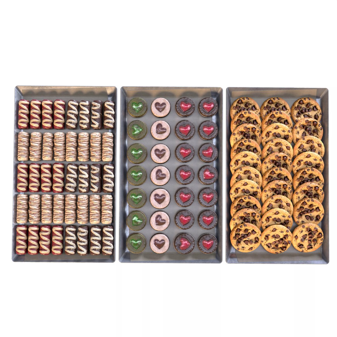 Sweet Trays Set 3D Model – High-Quality Bakery Asset with PBR Textures - View 4