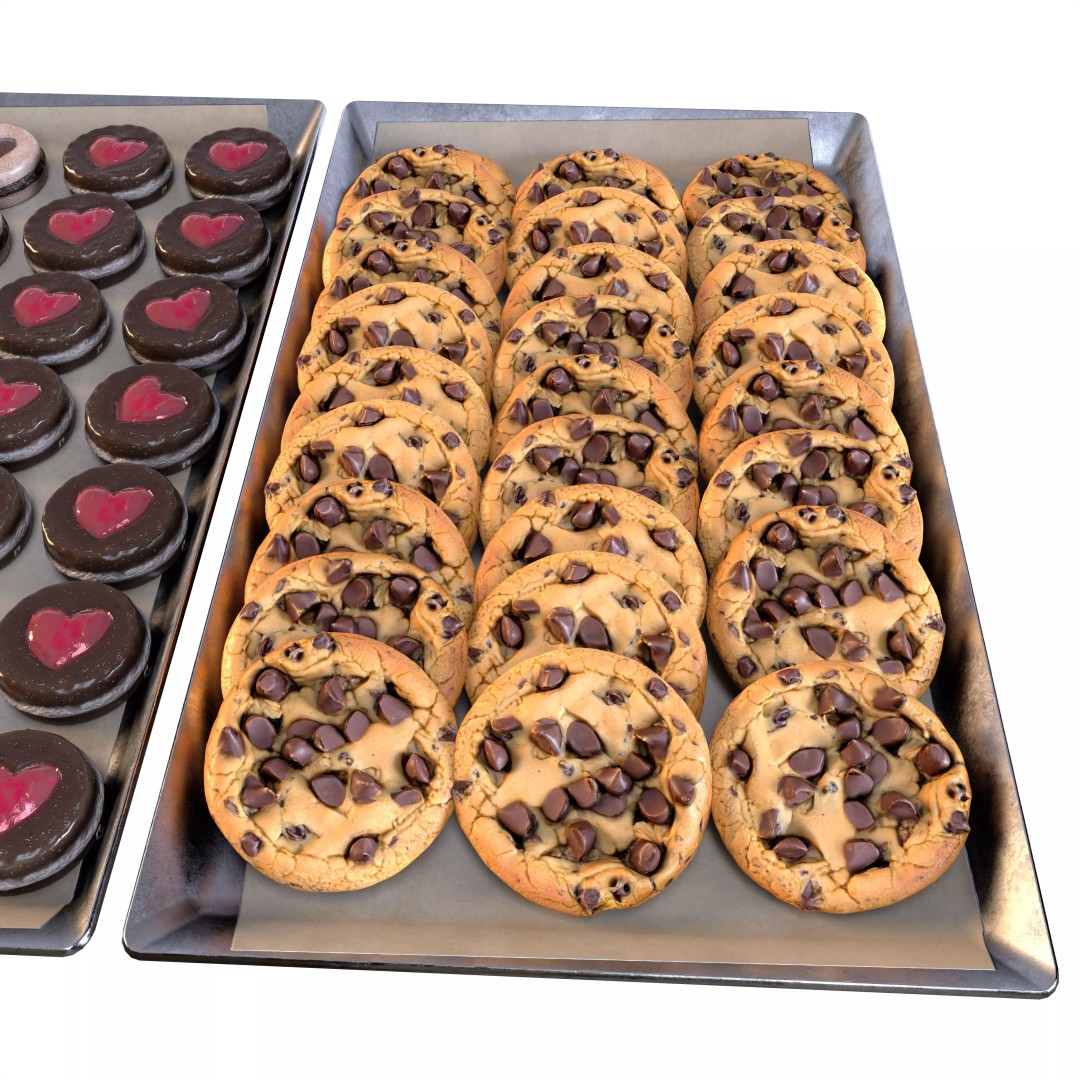 Sweet Trays Set 3D Model – High-Quality Bakery Asset with PBR Textures - View 5