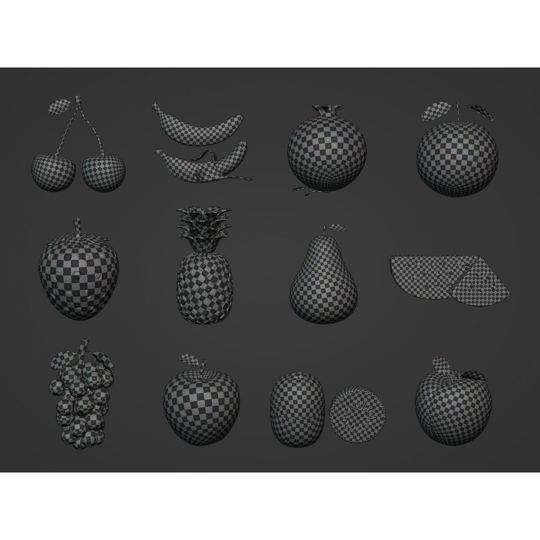 Cartoon Fruit Pack 3D Model – Low Poly Game Asset, FBX - View 5