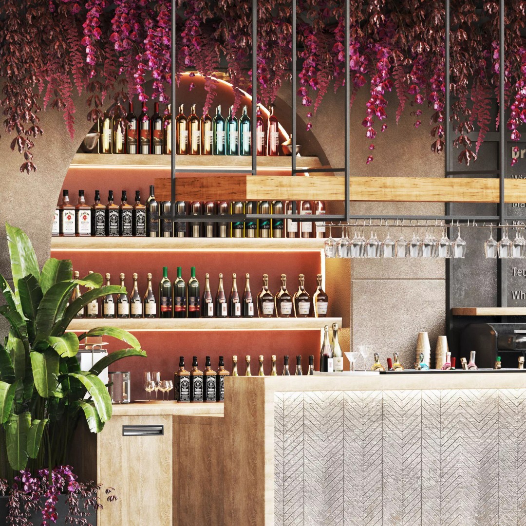 Cafe Bar 3D Model – Low Poly Interior Asset with UV Mapping, OBJ - View 4