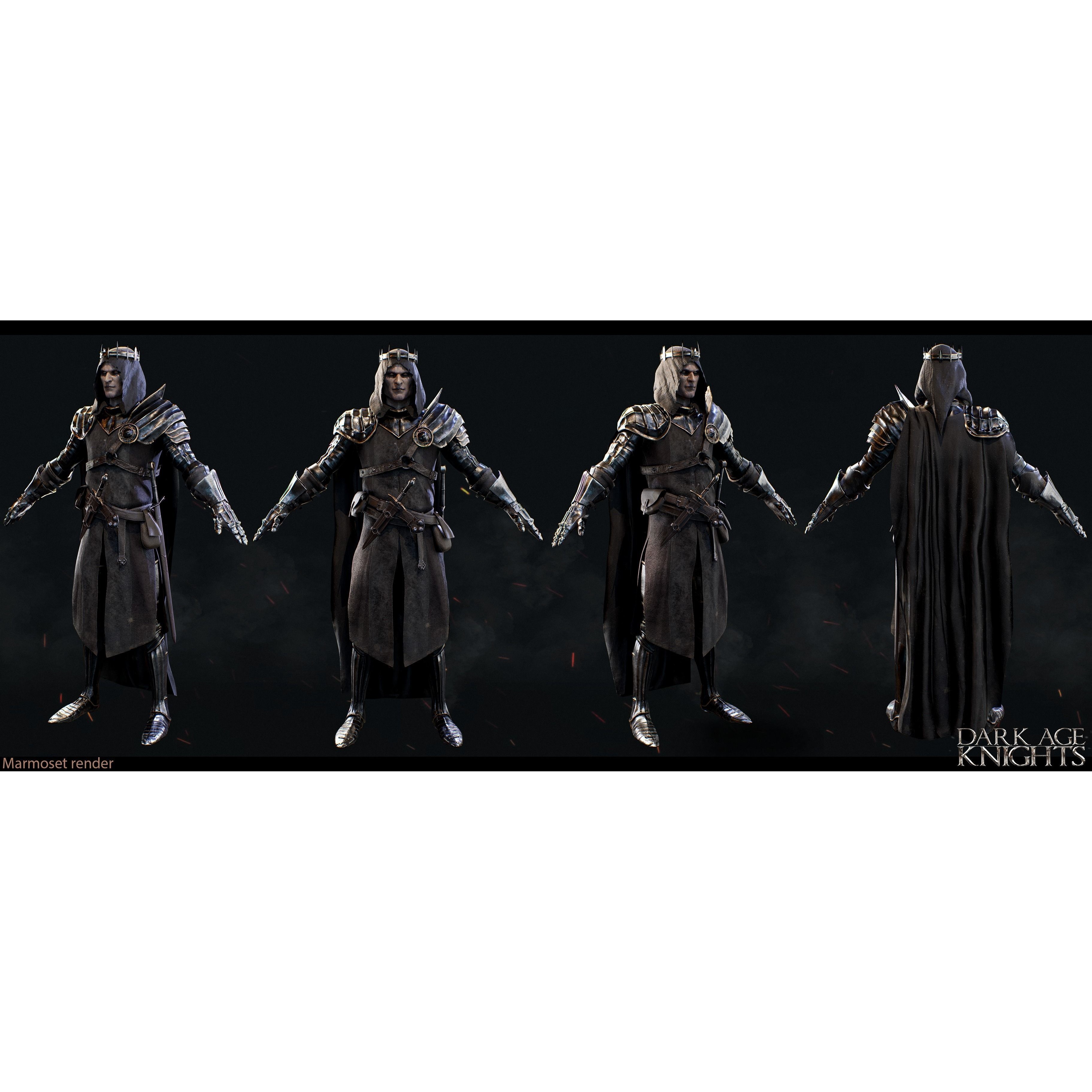 Dark Age Knight - Low-Poly Game-Ready 3D Model - View 4