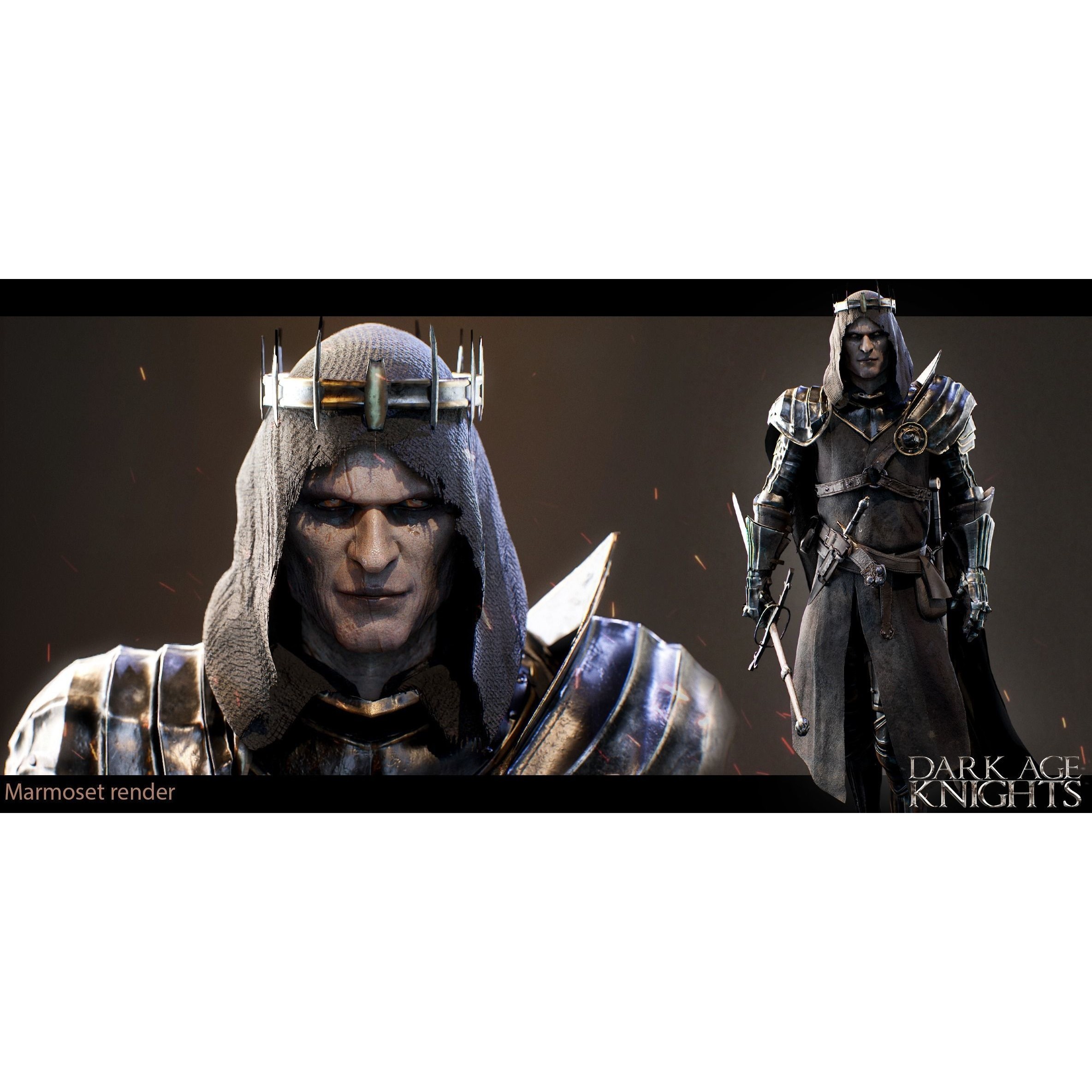 Dark Age Knight - Low-Poly Game-Ready 3D Model - View 7