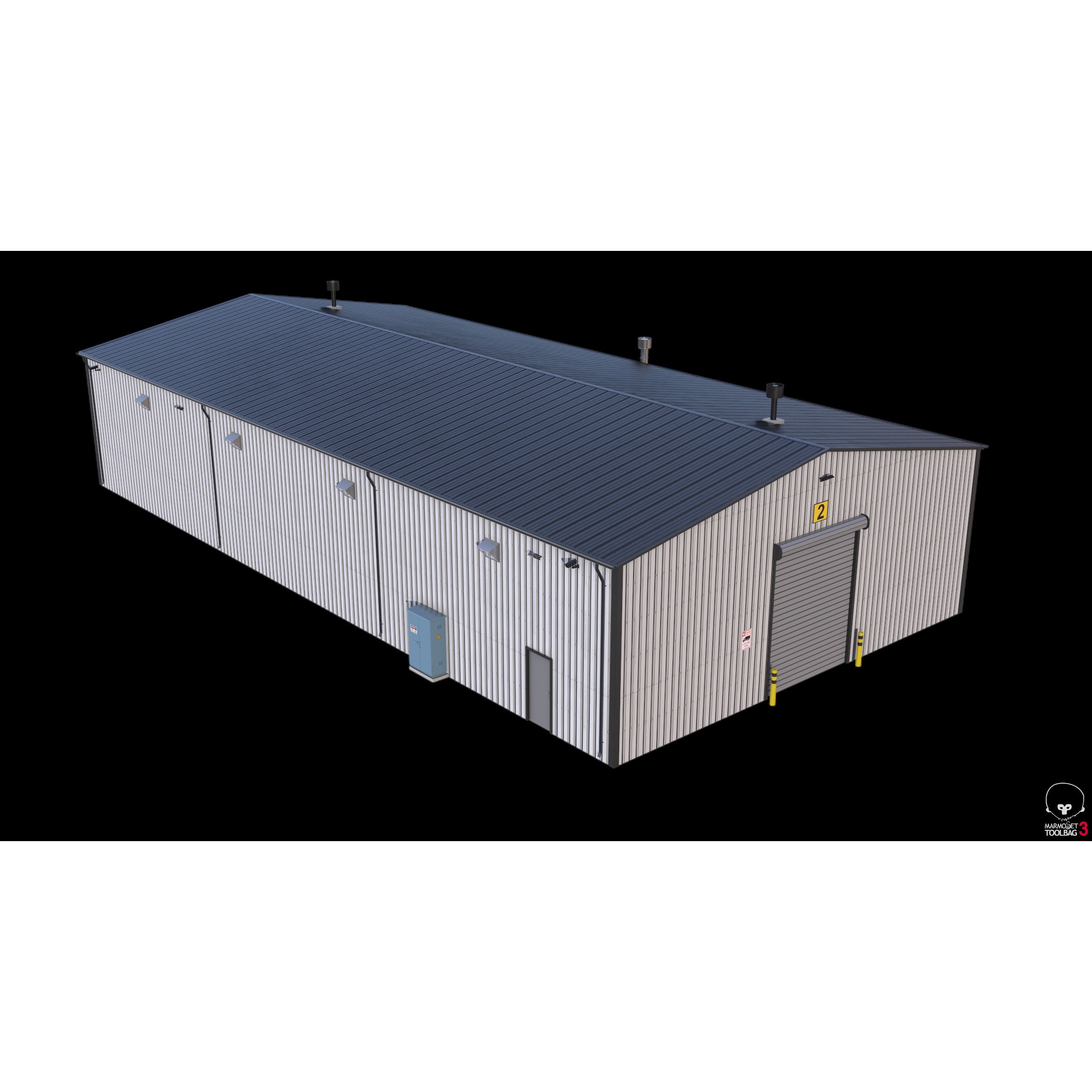 Industrial Building 7 - Low-Poly Game-Ready 3D Model - View 12