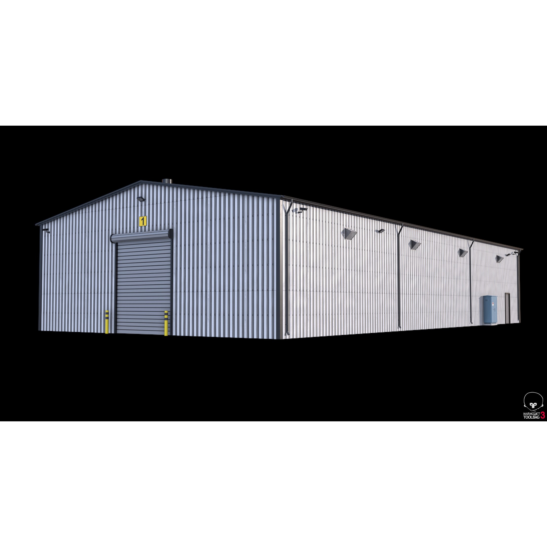 Industrial Building 7 - Low-Poly Game-Ready 3D Model - View 13