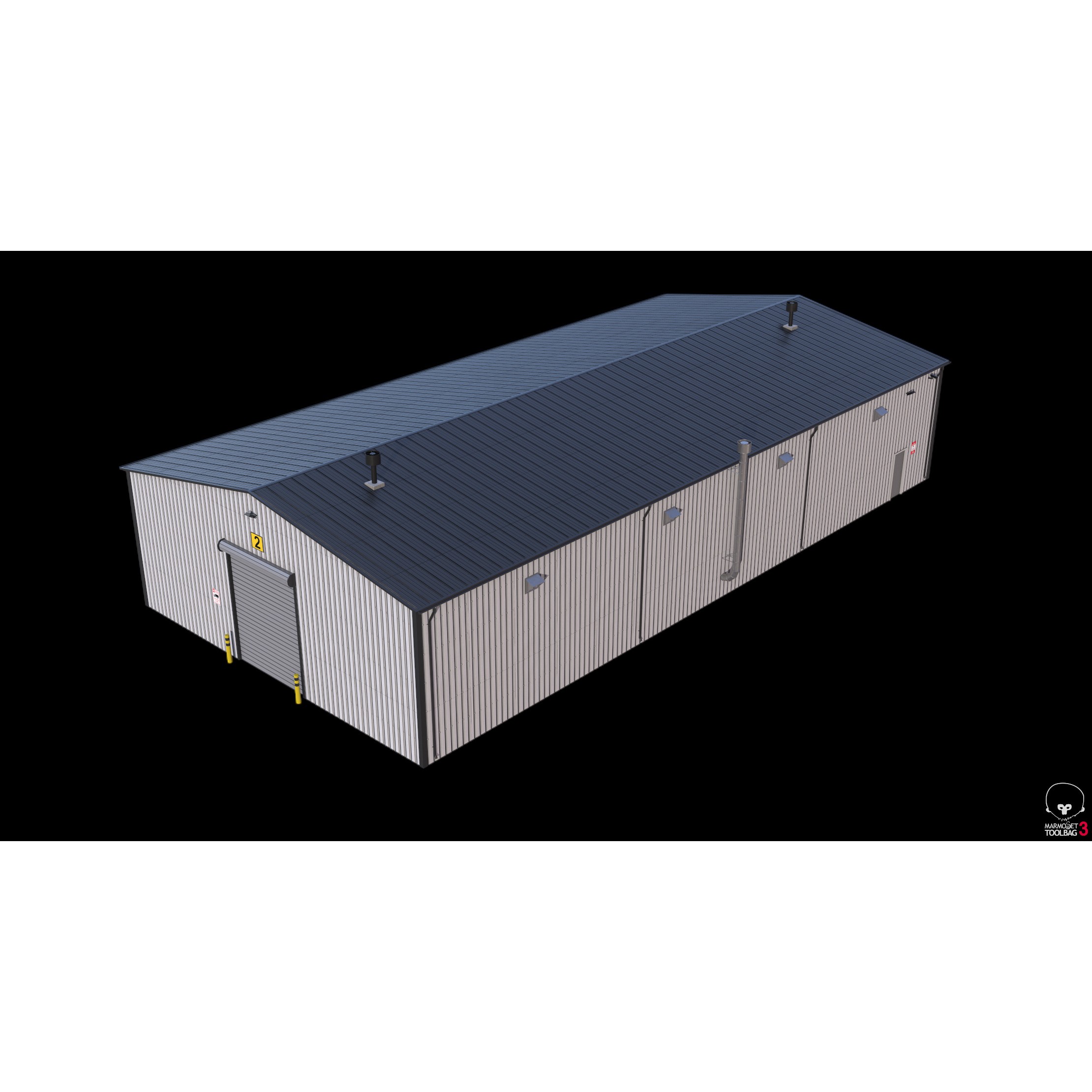 Industrial Building 7 - Low-Poly Game-Ready 3D Model - View 15