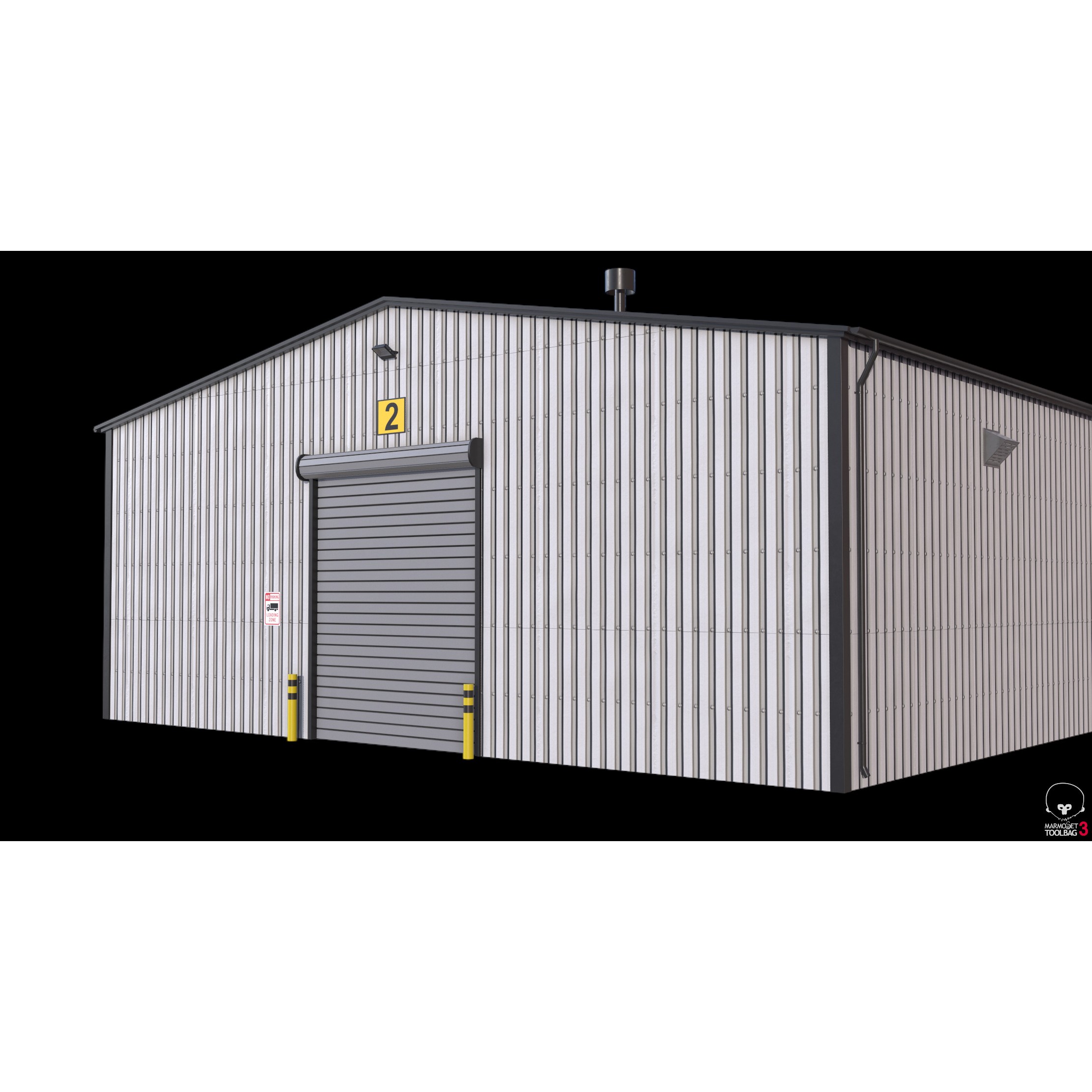 Industrial Building 7 - Low-Poly Game-Ready 3D Model - View 16