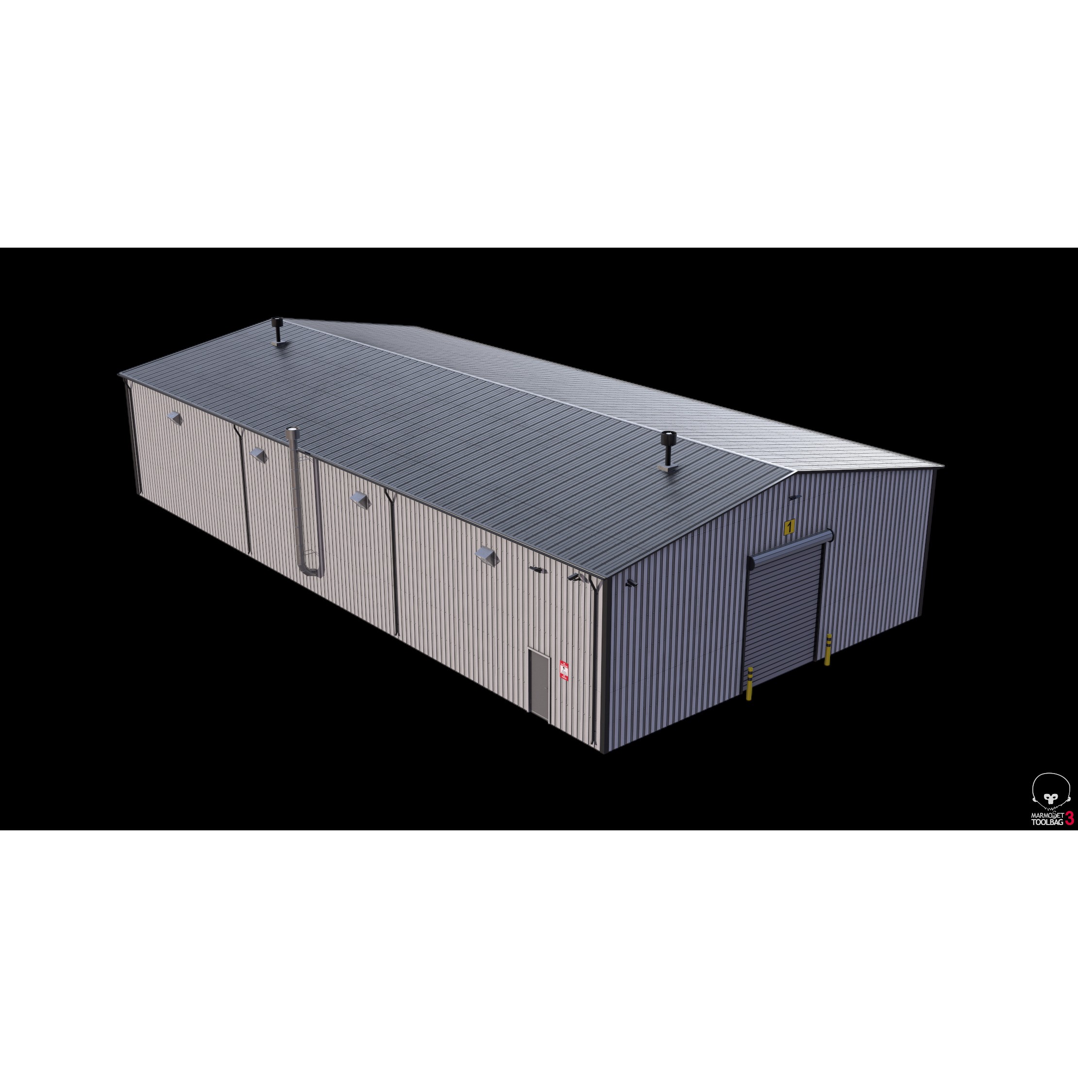 Industrial Building 7 - Low-Poly Game-Ready 3D Model - View 17