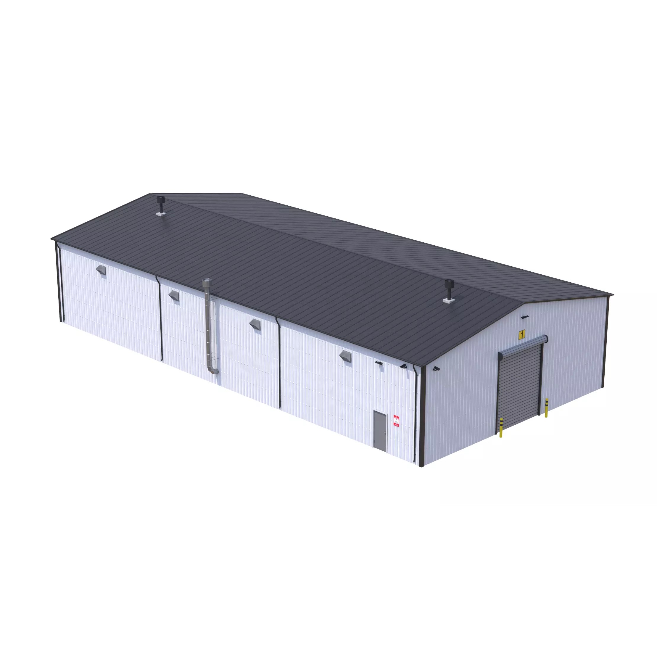 Industrial Building 7 - Low-Poly Game-Ready 3D Model - View 2