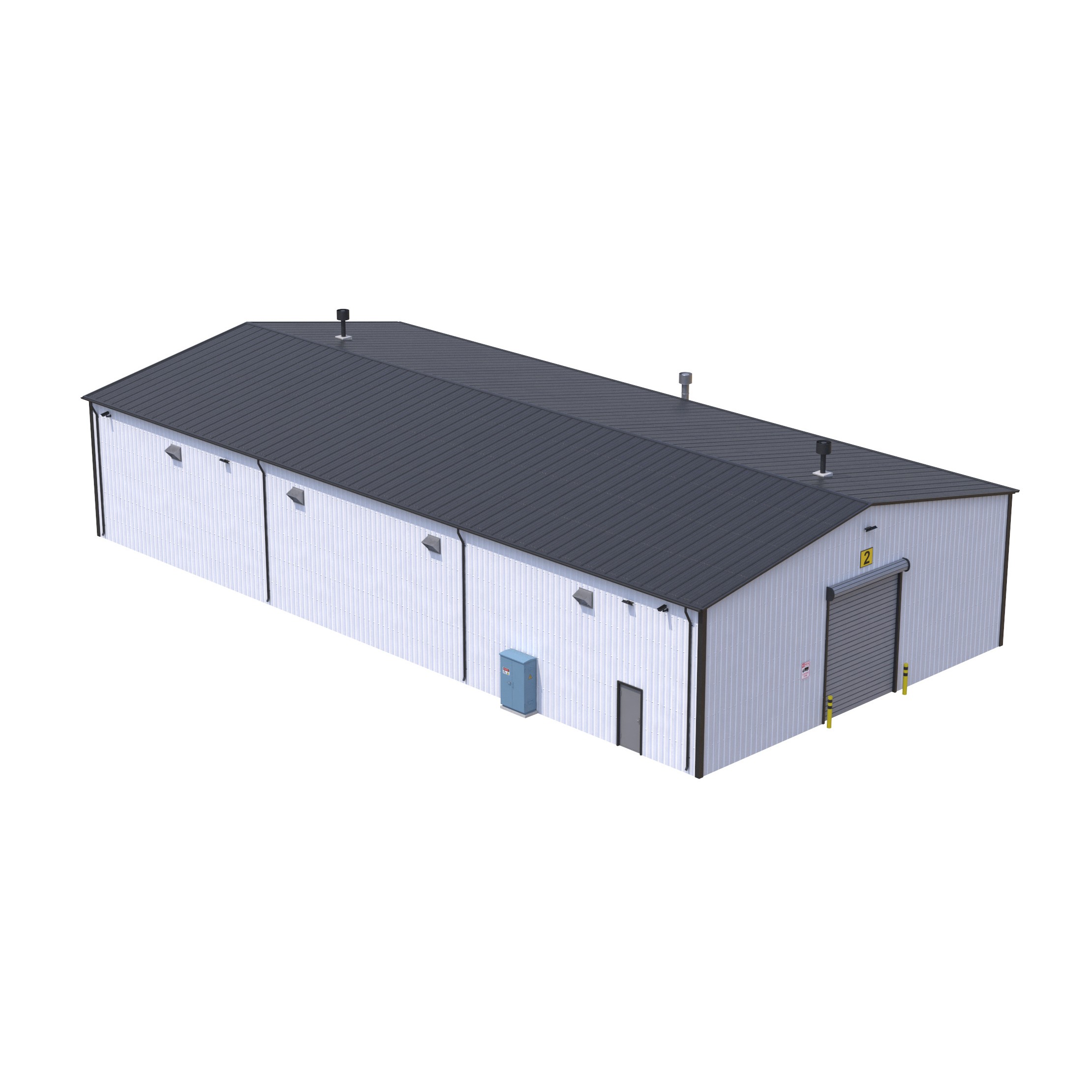Industrial Building 7 - Low-Poly Game-Ready 3D Model - View 3