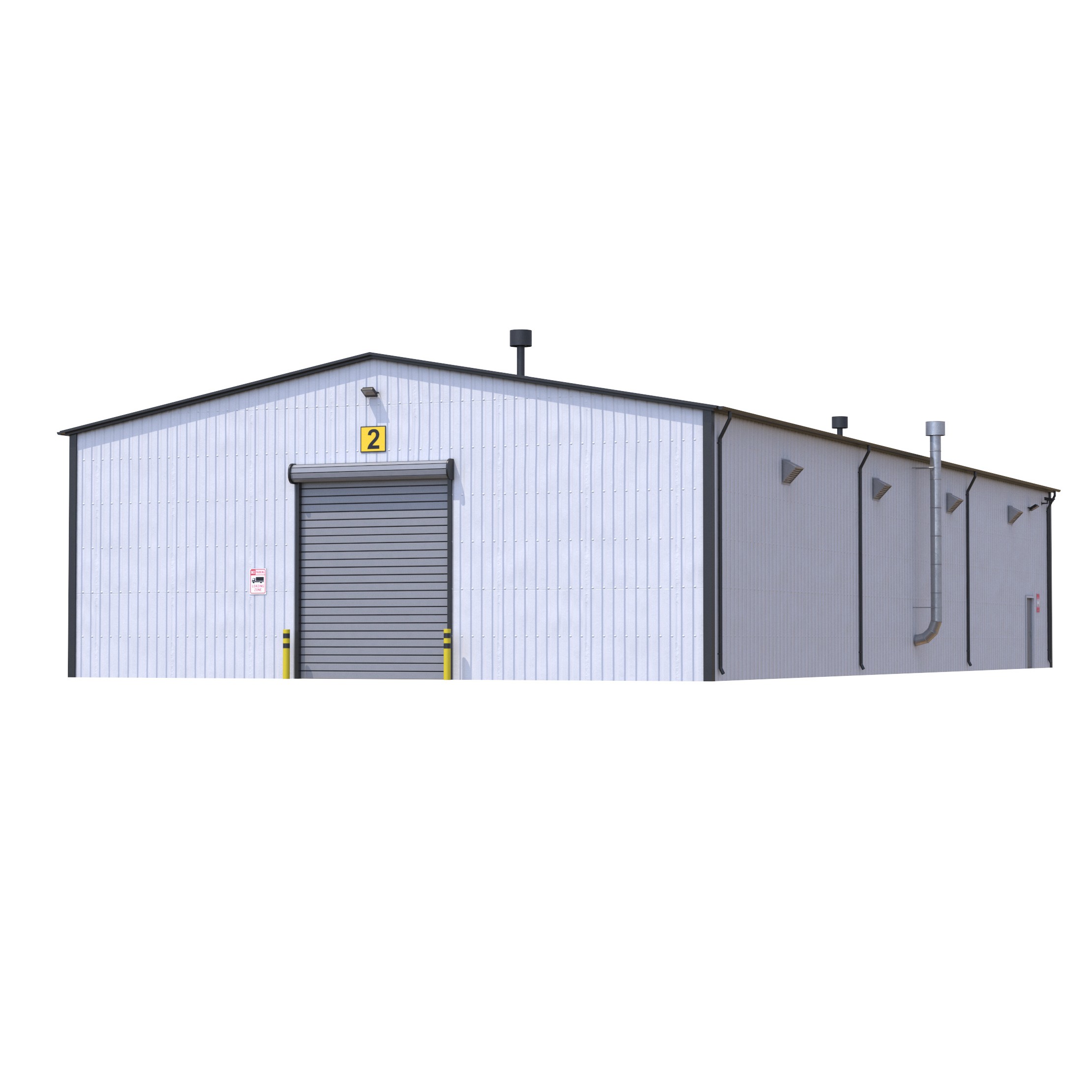 Industrial Building 7 - Low-Poly Game-Ready 3D Model - View 4