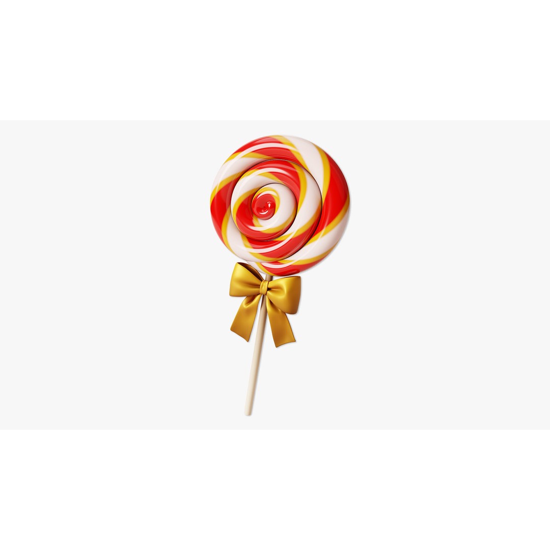 Swirl Lollipop 3D Model – Stylized Candy Asset, PBR Textures - View 6