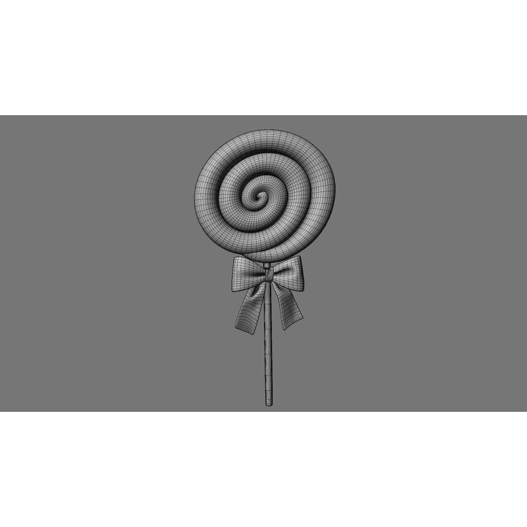 Swirl Lollipop 3D Model – Stylized Candy Asset, PBR Textures - View 9