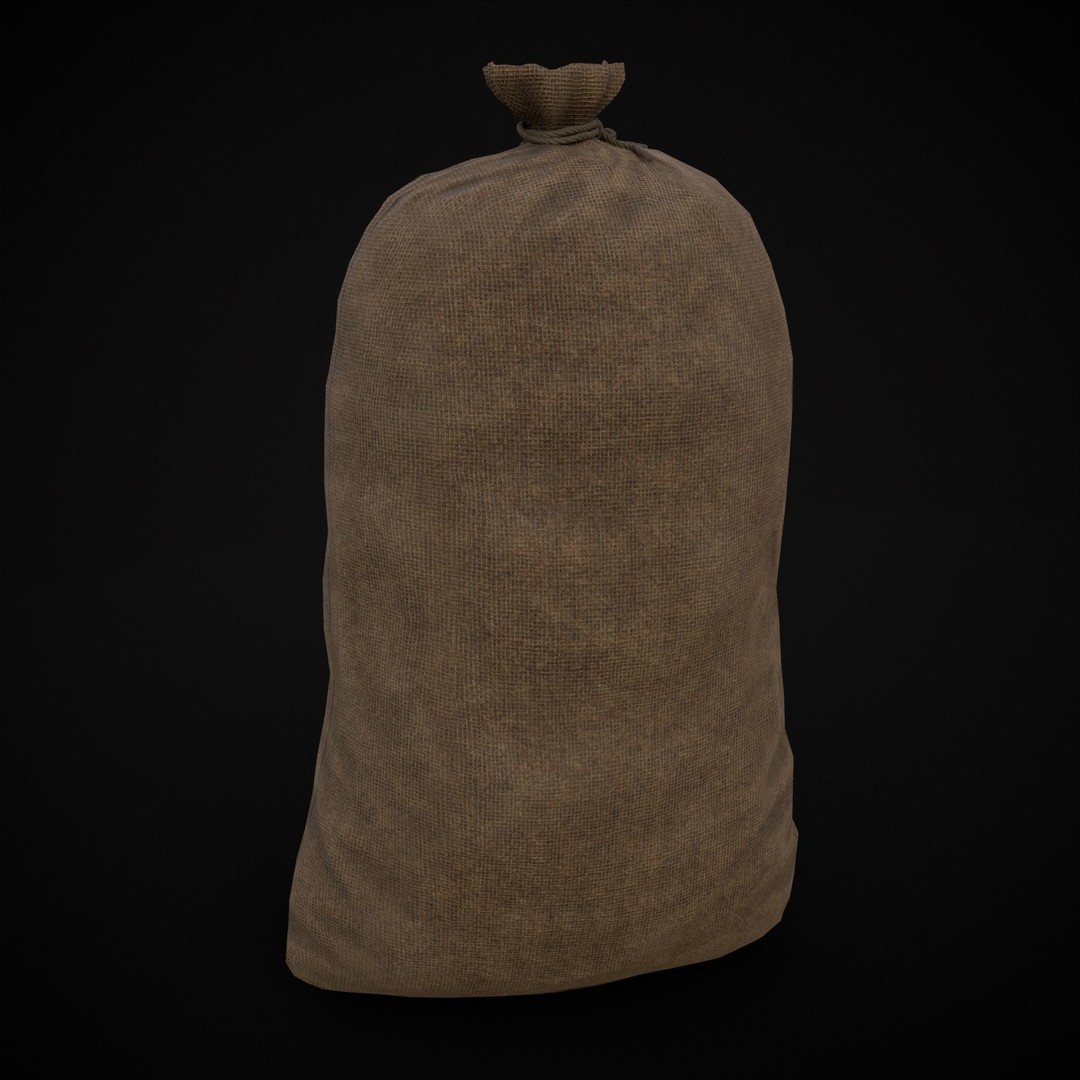 Burlap Sacks of Coffee Beans 3D Model – Low Poly PBR Asset, FBX & OBJ - View 12