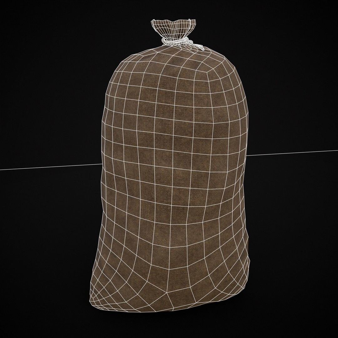 Burlap Sacks of Coffee Beans 3D Model – Low Poly PBR Asset, FBX & OBJ - View 13