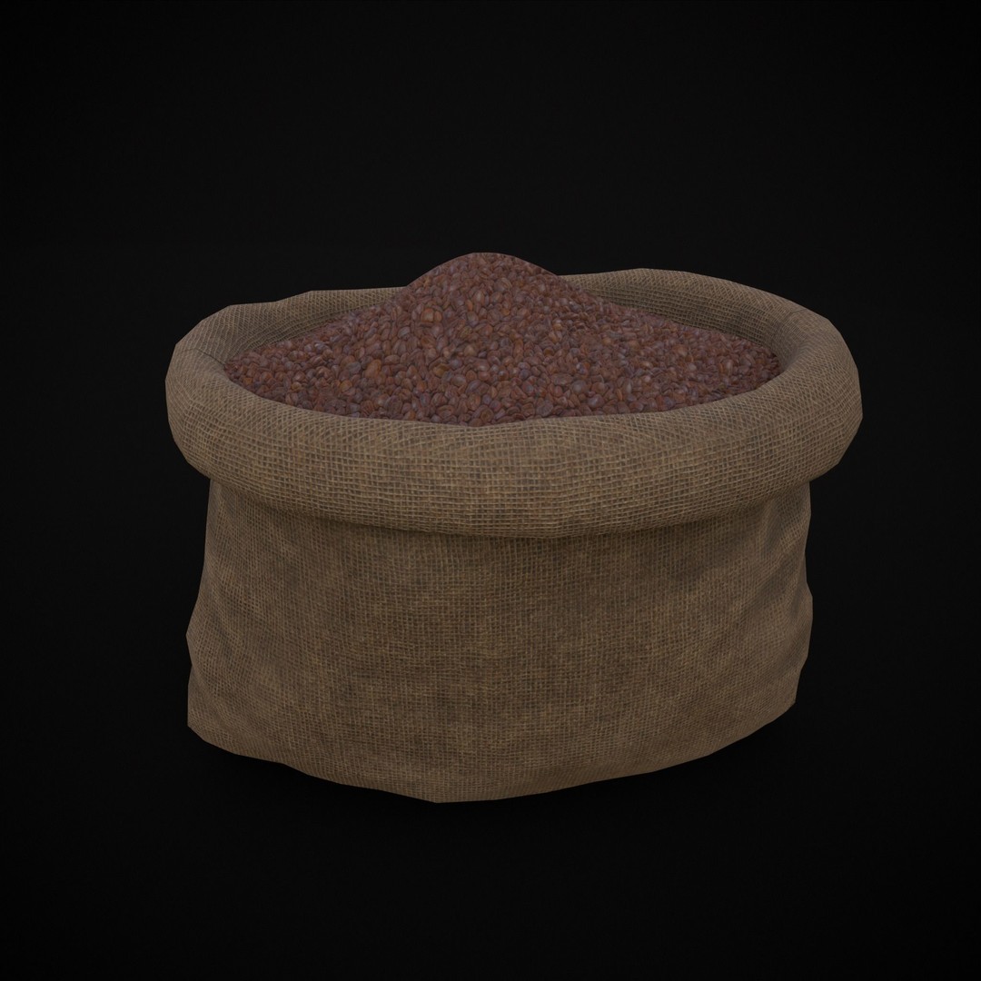 Burlap Sacks of Coffee Beans 3D Model – Low Poly PBR Asset, FBX & OBJ - View 16