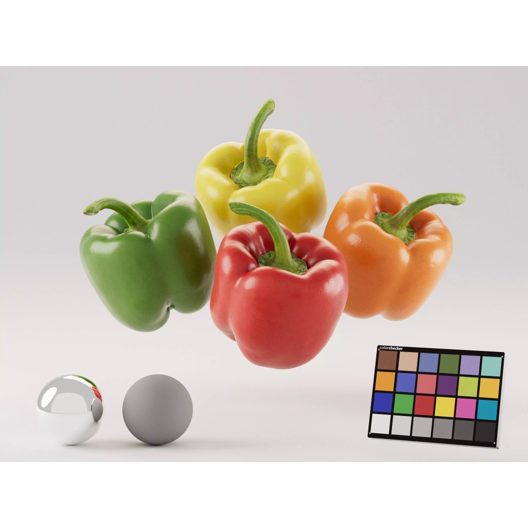 Bell Pepper 3D Model – Realistic Vegetable Asset, PBR Textures, FBX - View 2