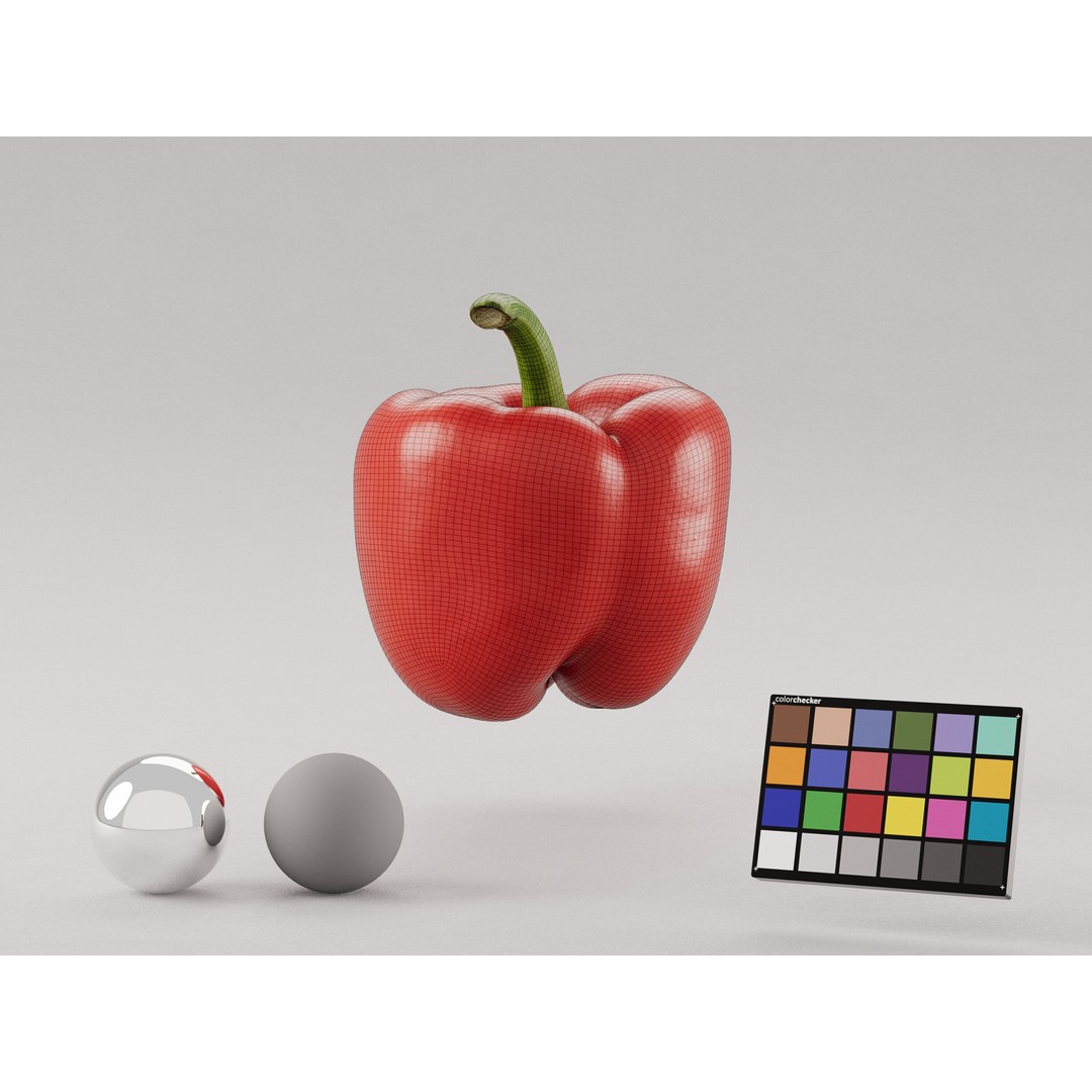 Bell Pepper 3D Model – Realistic Vegetable Asset, PBR Textures, FBX - View 8