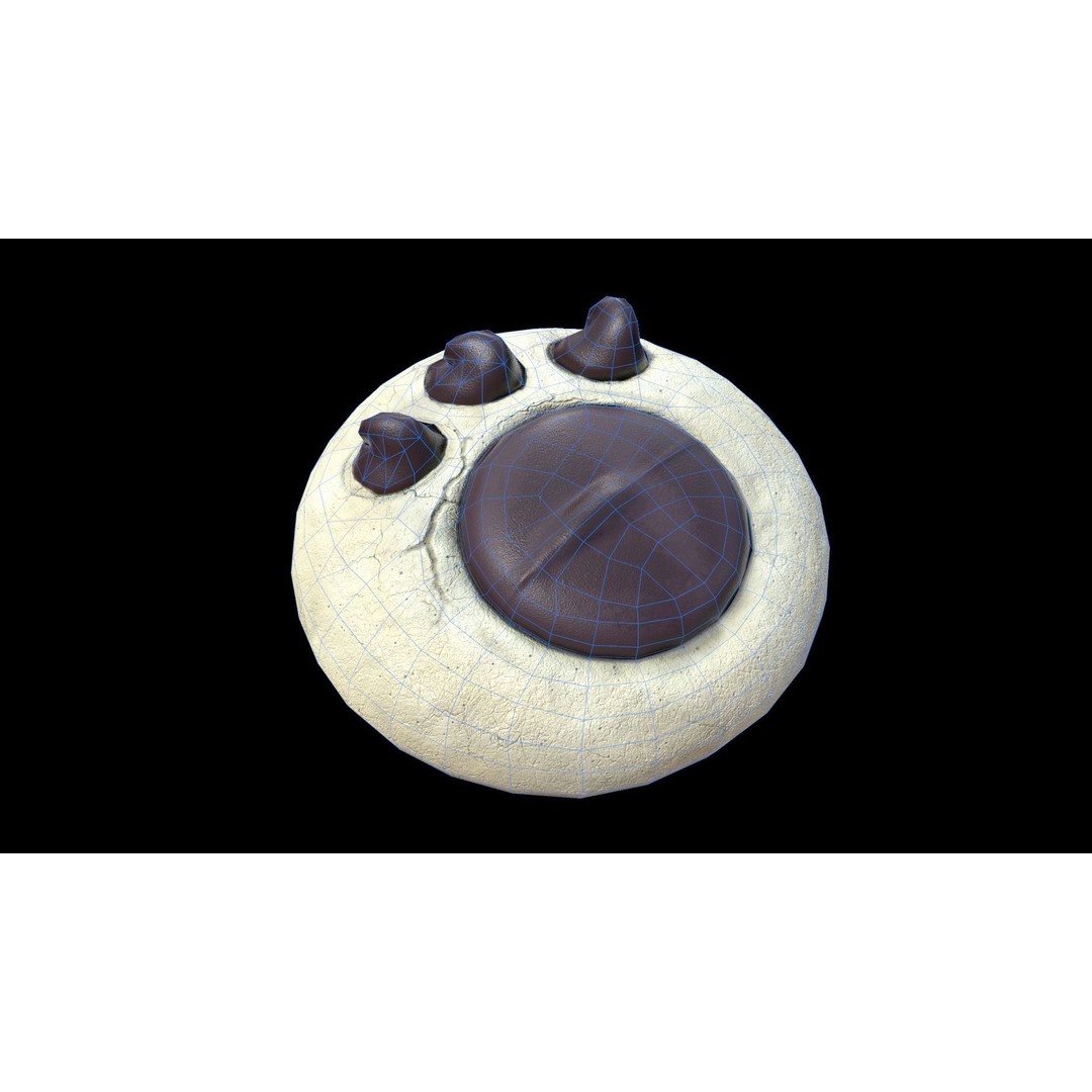 Paw Cookie 3D Model – Low Poly PBR Food Asset, FBX