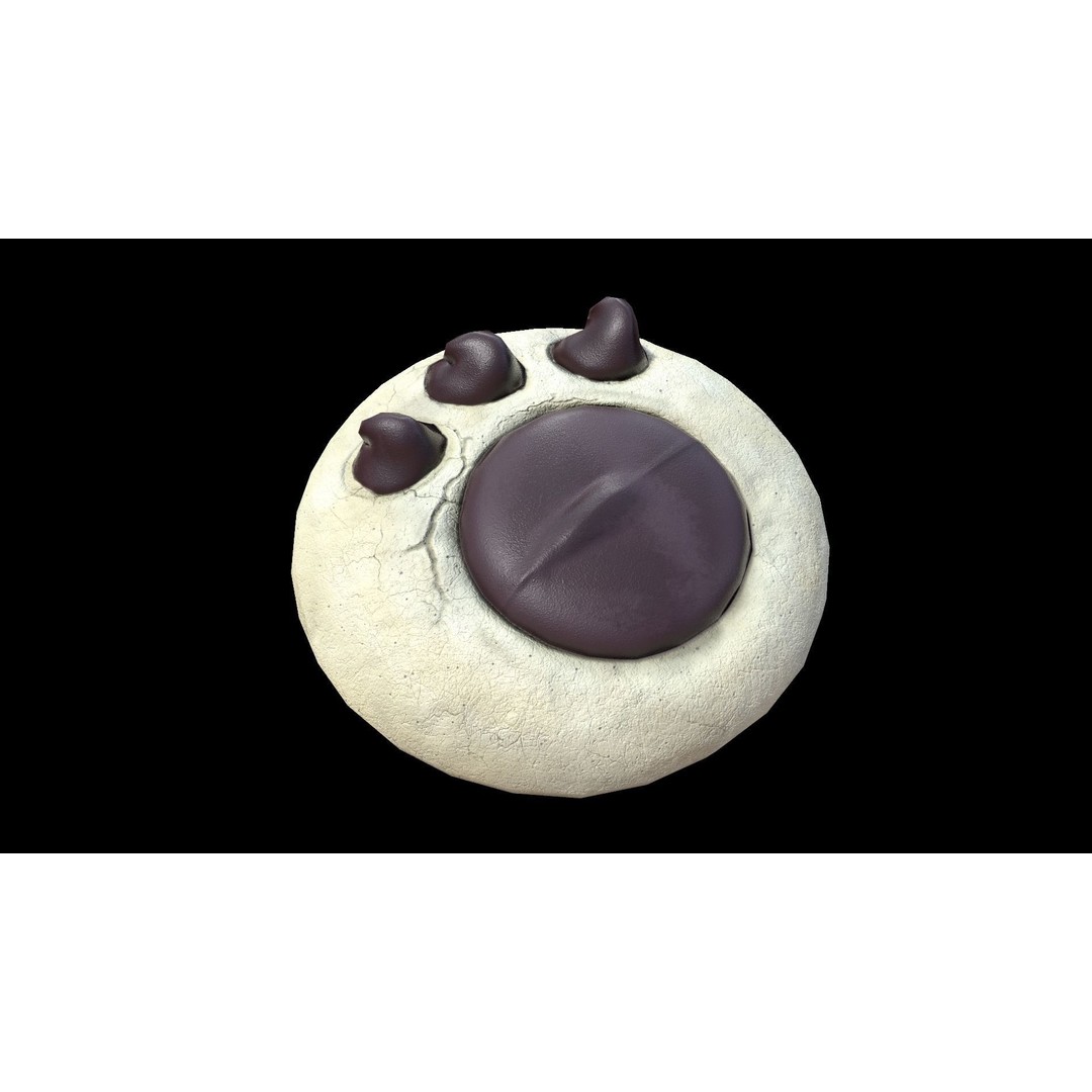 Paw Cookie 3D Model – Low Poly PBR Food Asset, FBX - View 5