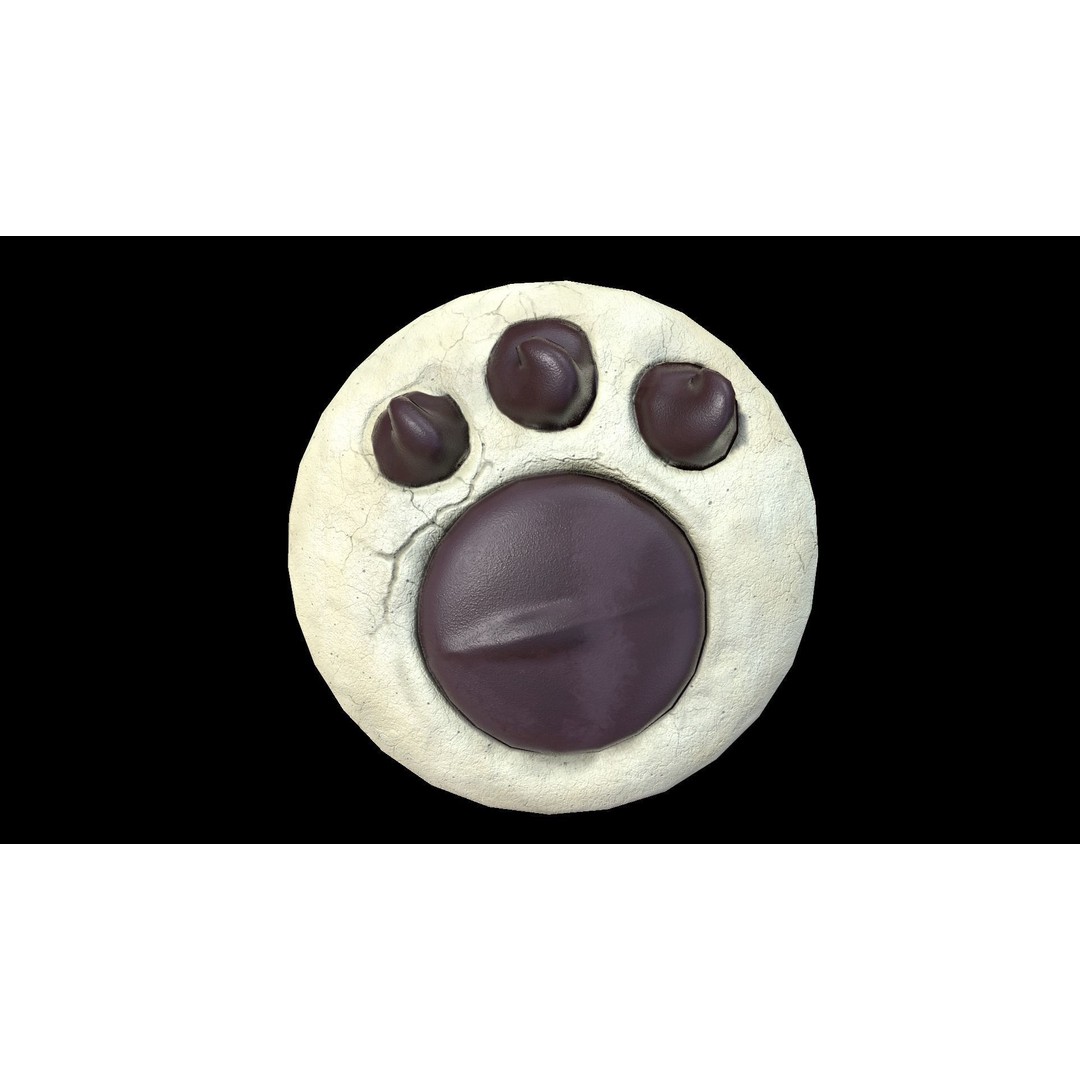 Paw Cookie 3D Model – Low Poly PBR Food Asset, FBX - View 6