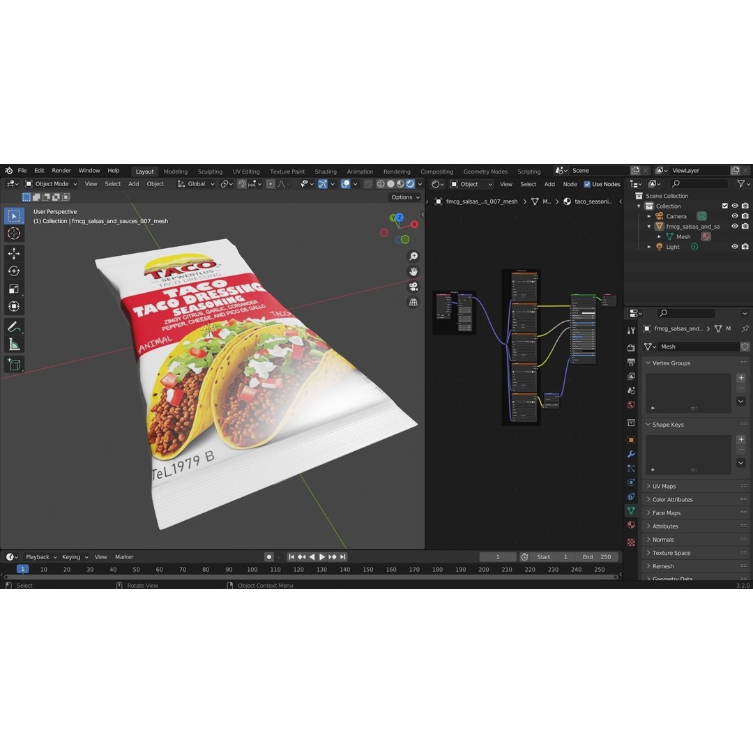 Taco Seasoning Pack 3D Model – Low Poly PBR Kitchen Asset, FBX - View 10