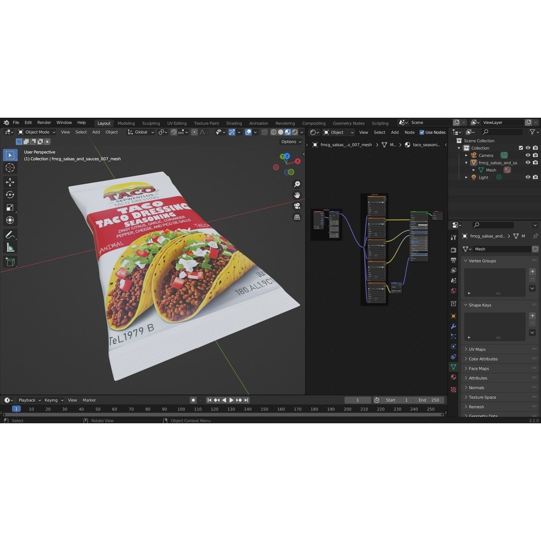 Taco Seasoning Pack 3D Model – Low Poly PBR Kitchen Asset, FBX - View 9