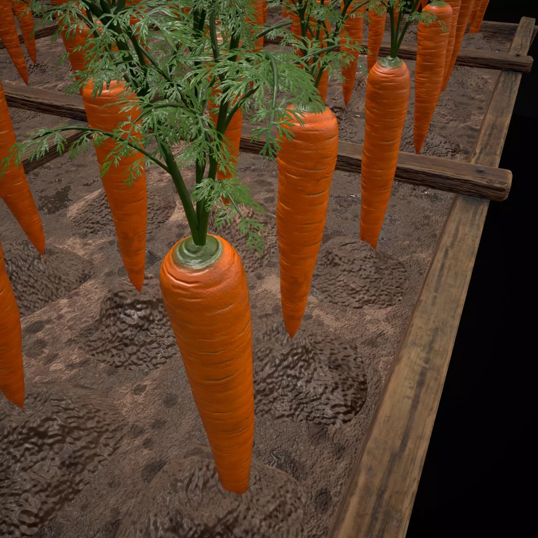Square Planting Plots Vegetables 3D Model – Low Poly Game Ready, FBX & OBJ - View 15