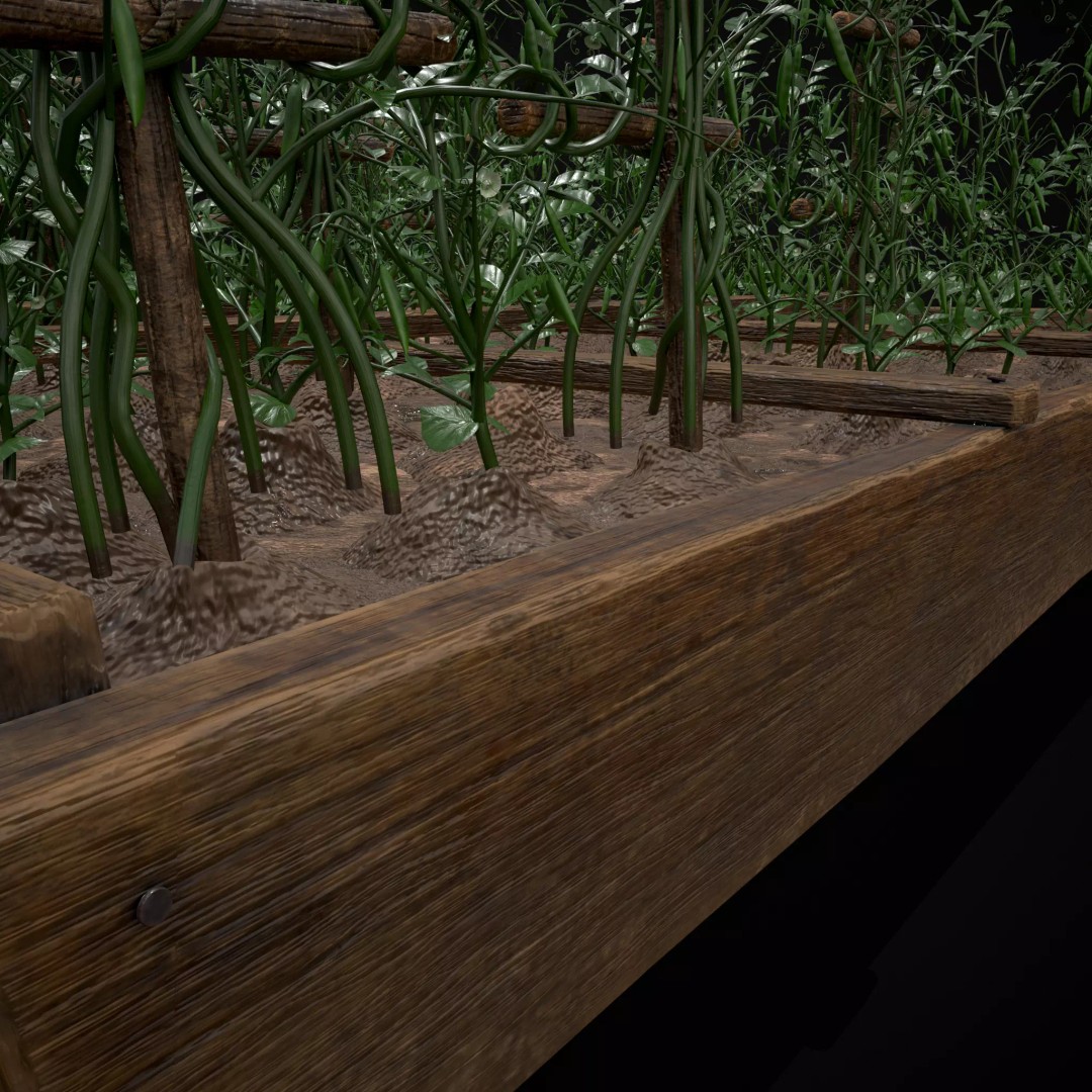 Square Planting Plots Vegetables 3D Model – Low Poly Game Ready, FBX & OBJ - View 53