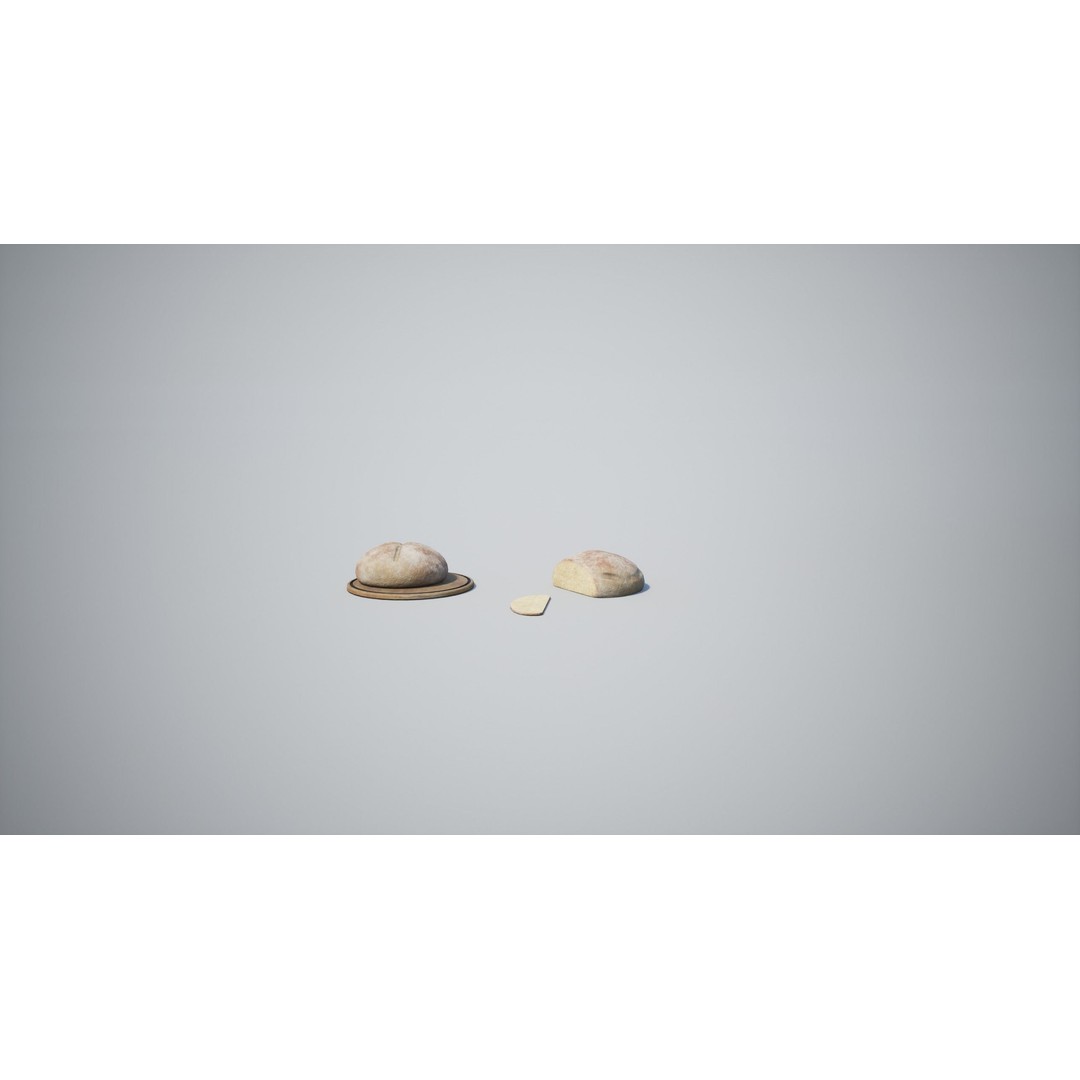 Bread 3D Model – Low Poly Game Asset with PBR Textures, FBX